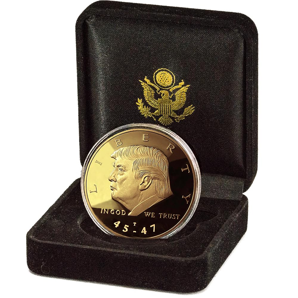 Amazon.com: Donald Trump Gold Challenge Coin Set, 45-47 Terms, in