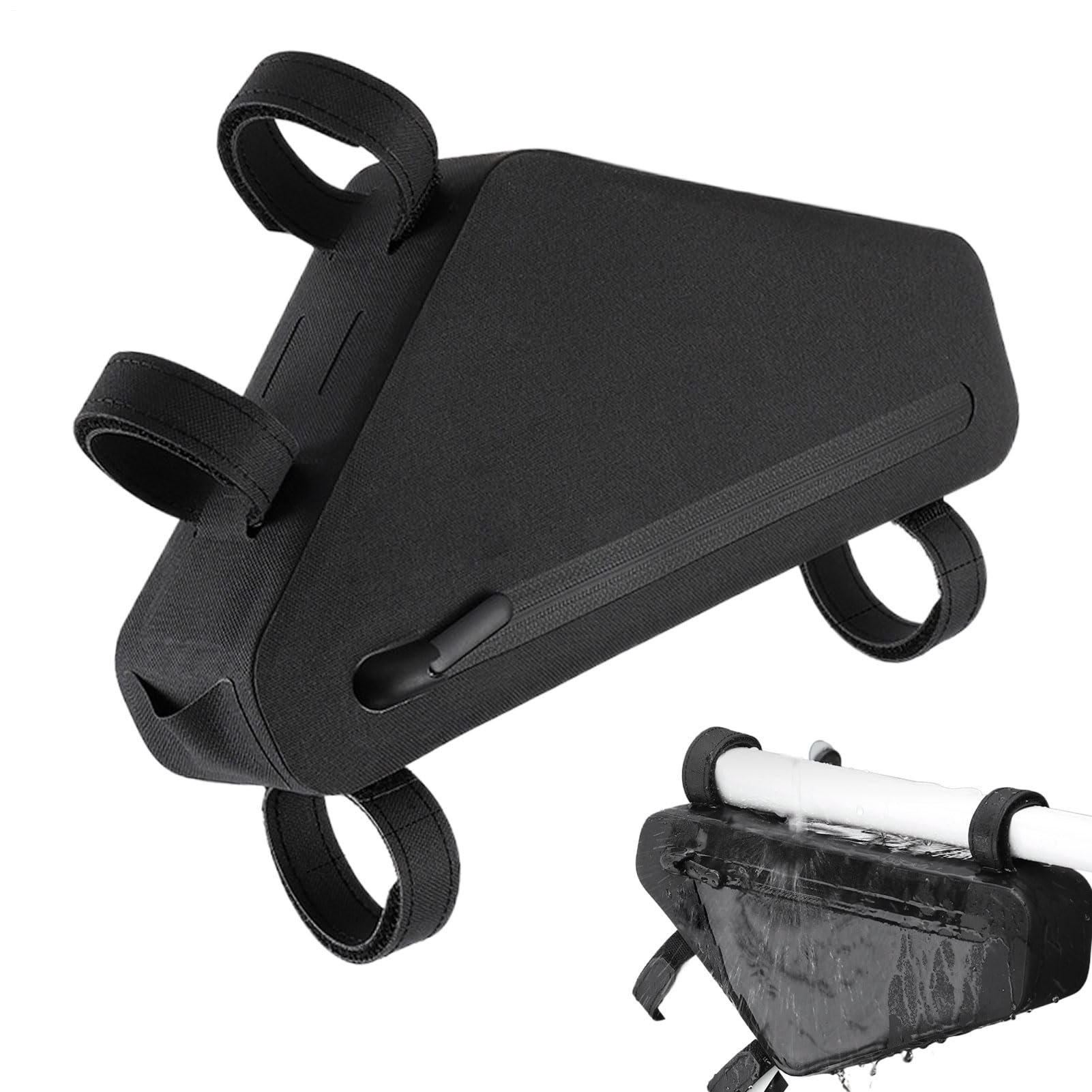 Borsa per bicicletta, resistente ai , 1,2 l, borsa per tubo da bicicletta, per chiavi, portafogli, guanti, telefoni, strumenti di riparazione, in tessuto, per donne, uomini