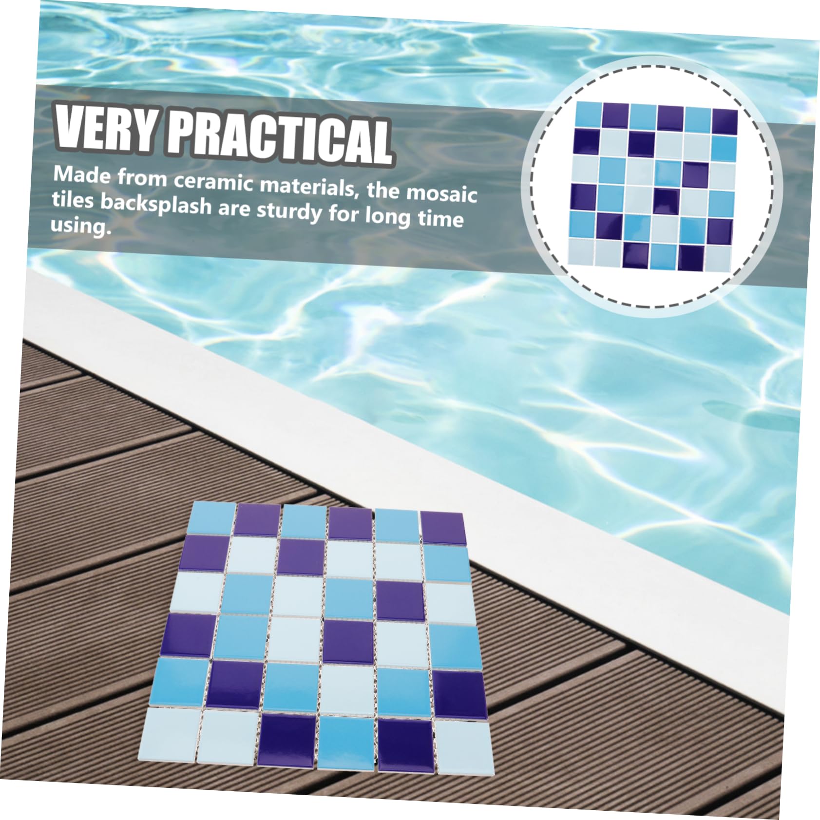 Cabilock Azulejos De Cerámica Azul Brillante 48x48 Cm, Baldosas Cuadradas Esmaltadas para Piscinas y Estanques, Resistentes y Lisos, para Decoración DIY y Revestimiento Profesional
