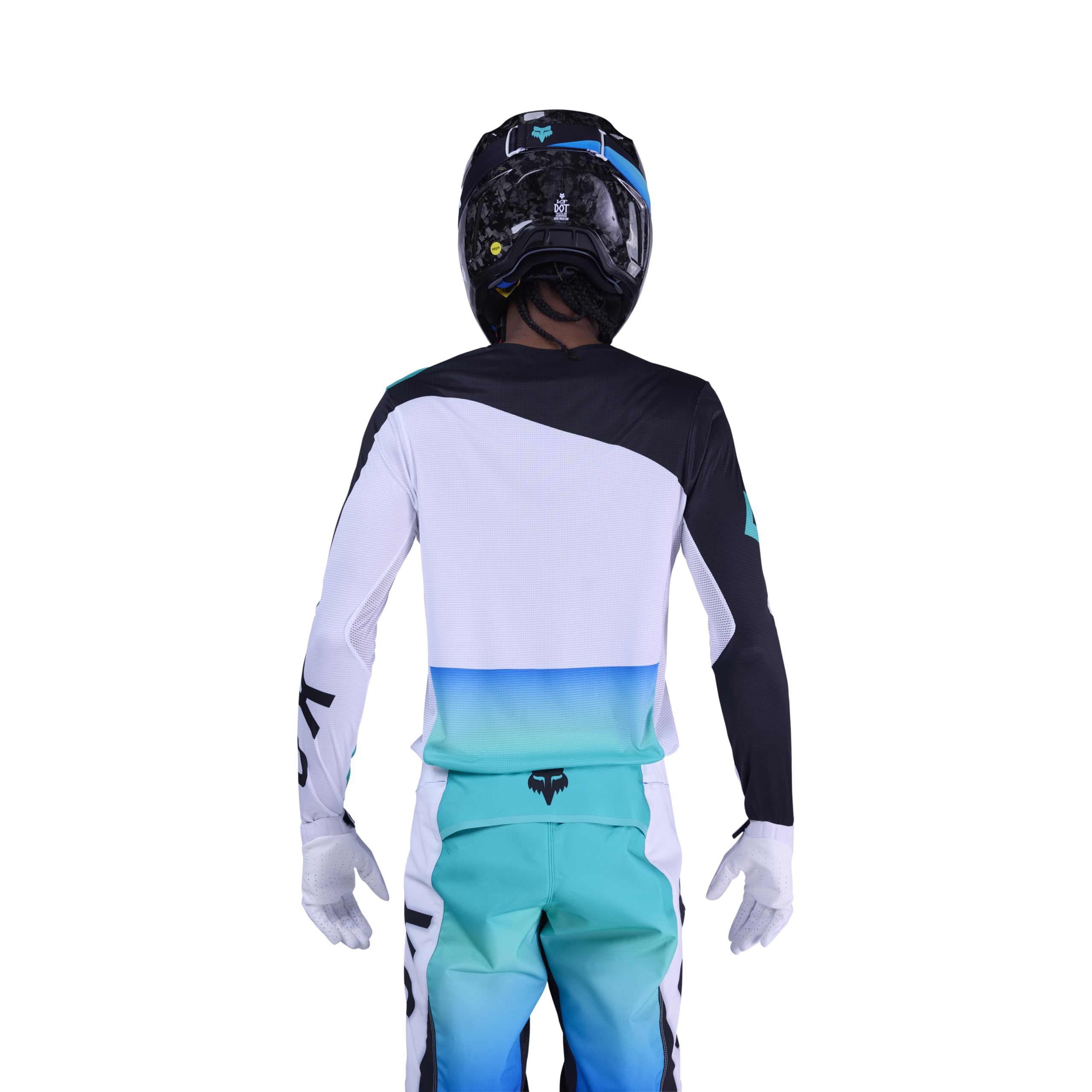 FOX Flexair Spire Maglia da motocross, bianco/nero/ciano, L