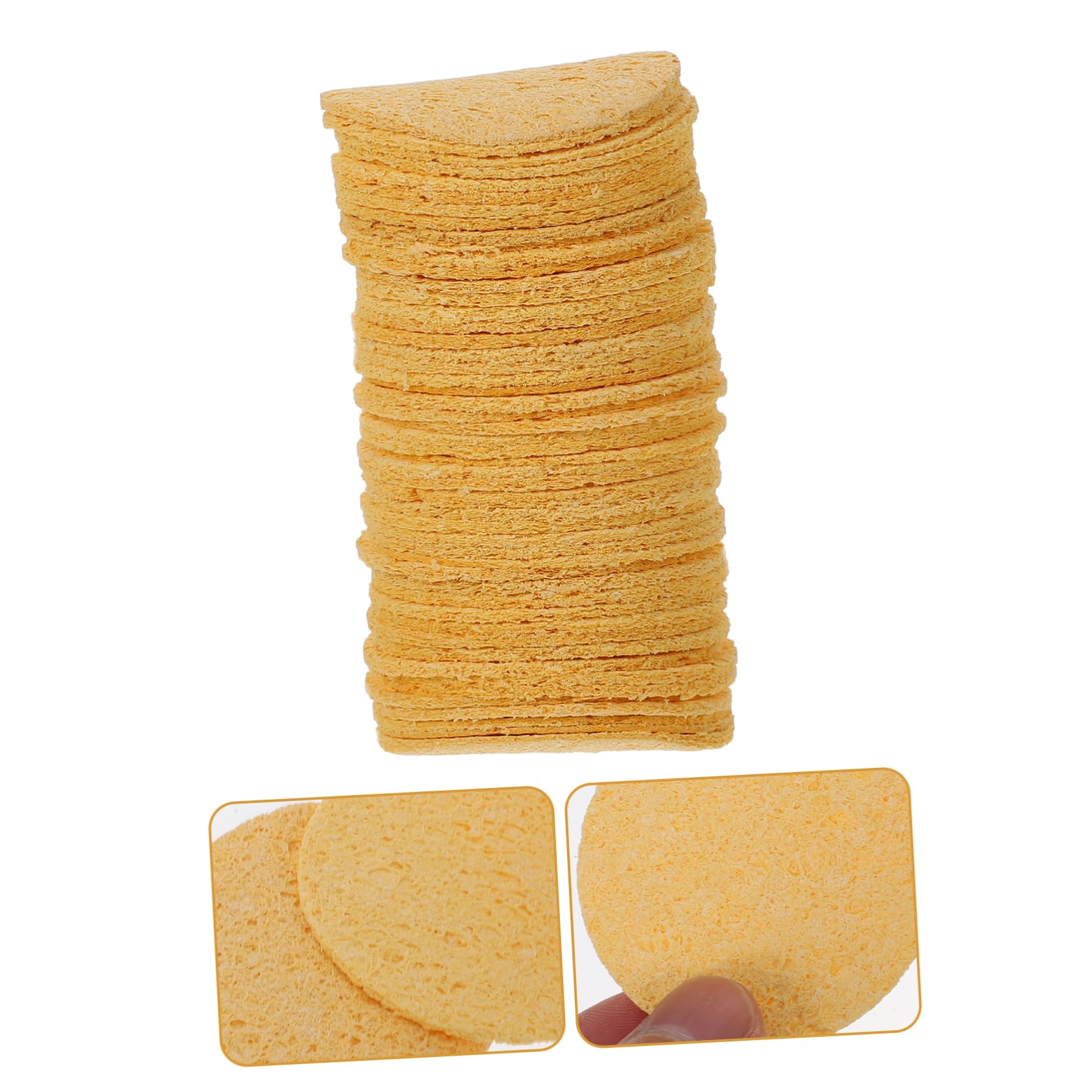 Balacoo 3sets Solder Tip Cleaning Sponge Pads Round Cleaning Tools for Soldering Iron High Temperature Sponge 50pcs*3