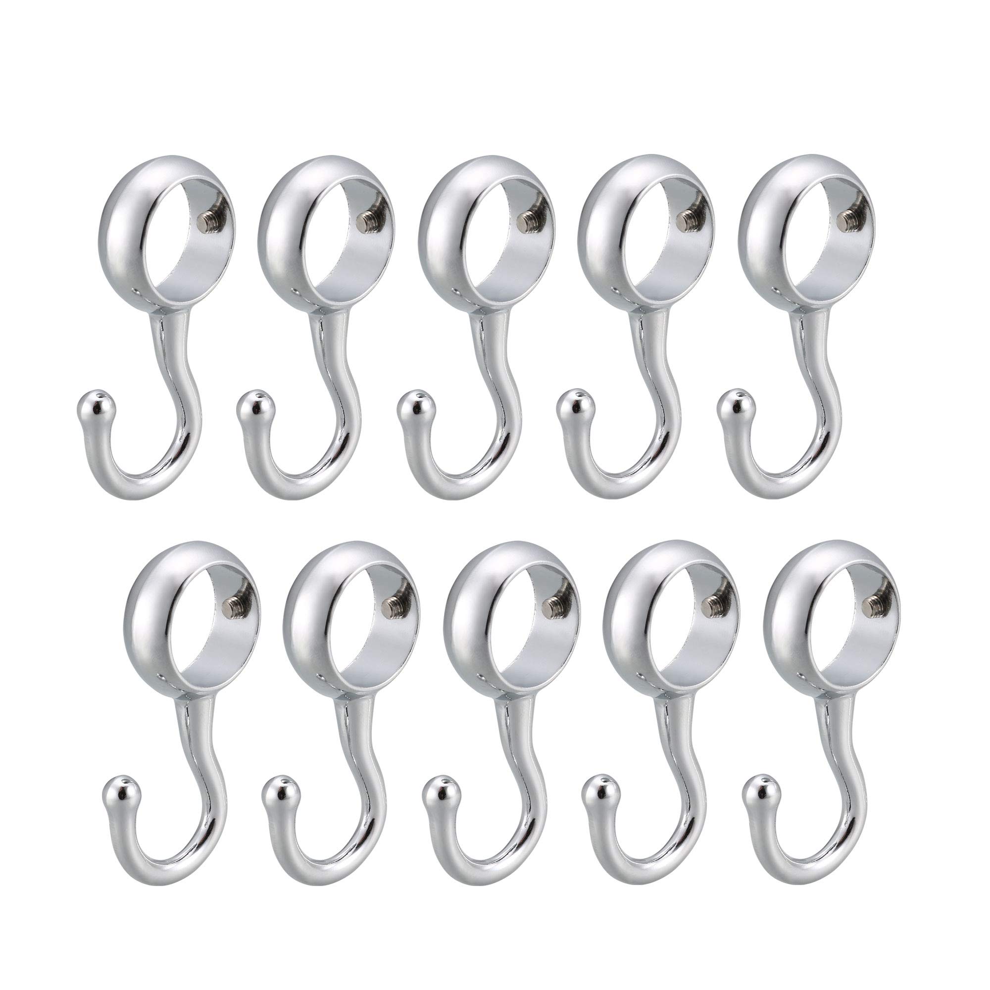 Sourcingmap Wardrobe 25mm Dia Tube Rod Handbag Clothes Coat Hooks Hangers 10pcs