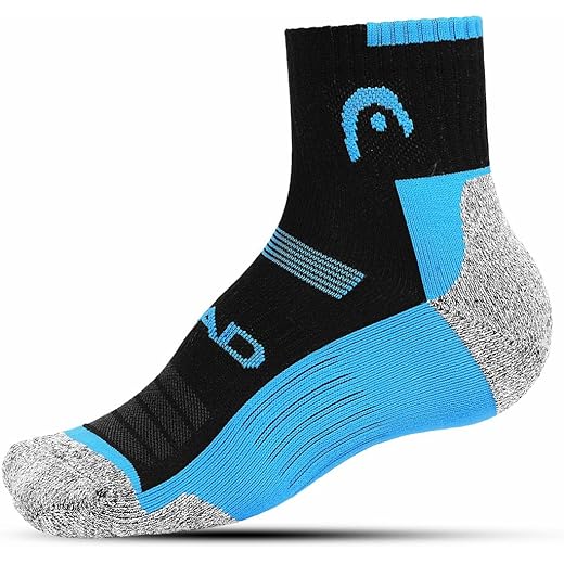 HSK-85 Ankle Socks Grey Melange/Sky Blue/Black