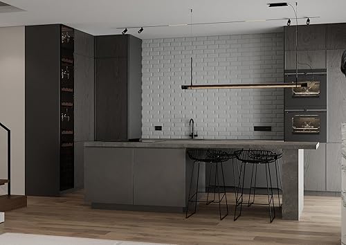 Miniatura 4 de Finecraft Decor 10 paneles de pared de PVC 3D (53 pies cuadrados) para decoración de interiores perfectos para salpicaduras de cocina, baños, salas