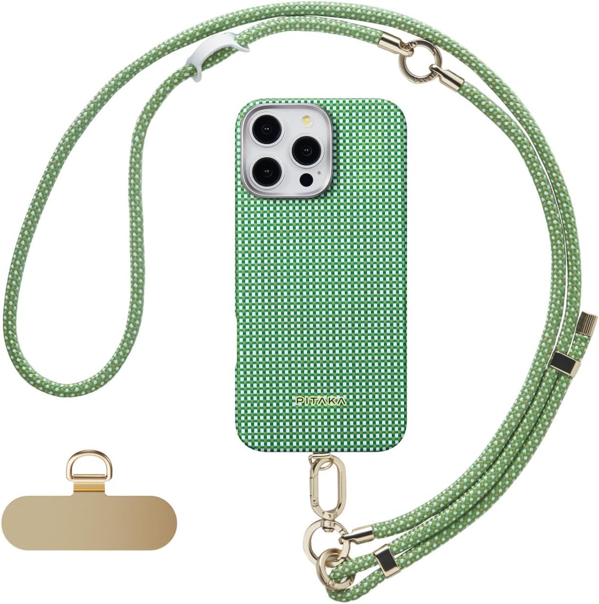 Pitaka Phone Lanyard - Adjustable Strap with 3 Wearing Styles, Multifunctional Phone Strap Crossbody and Neck Lanyard, Forest Green