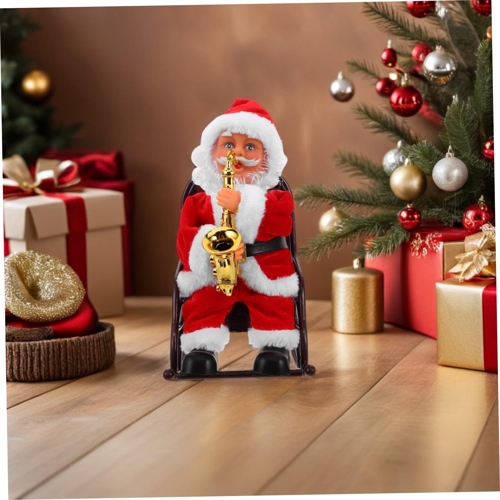 GALPADA Papá Noel para Juguete De Dibujos Animados Juguete Eléctrico Adorno Navideño Muñeco De