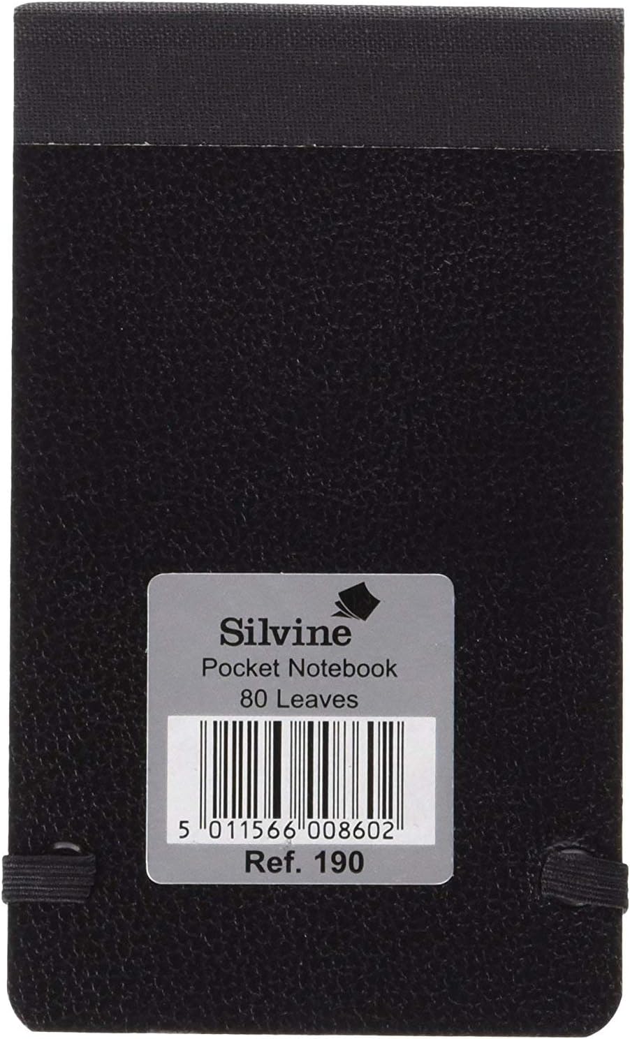 Silvine Pocket Notebook Elasticated Stiff Cover 160pp 75gsm 82x127mm Ref 190 [Pack 12] (190)