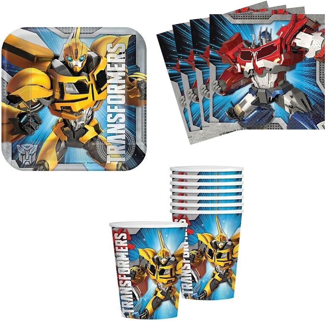 Transformers Birthday Party Supplies Set Plates Napkins Cups Kit for 16 by Designware