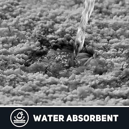 Miniatura 6 de Juego de alfombras de baño de 3 piezas, alfombras de baño suaves y absorbentes, alfombra de baño de contorno en forma de U con respaldo de goma