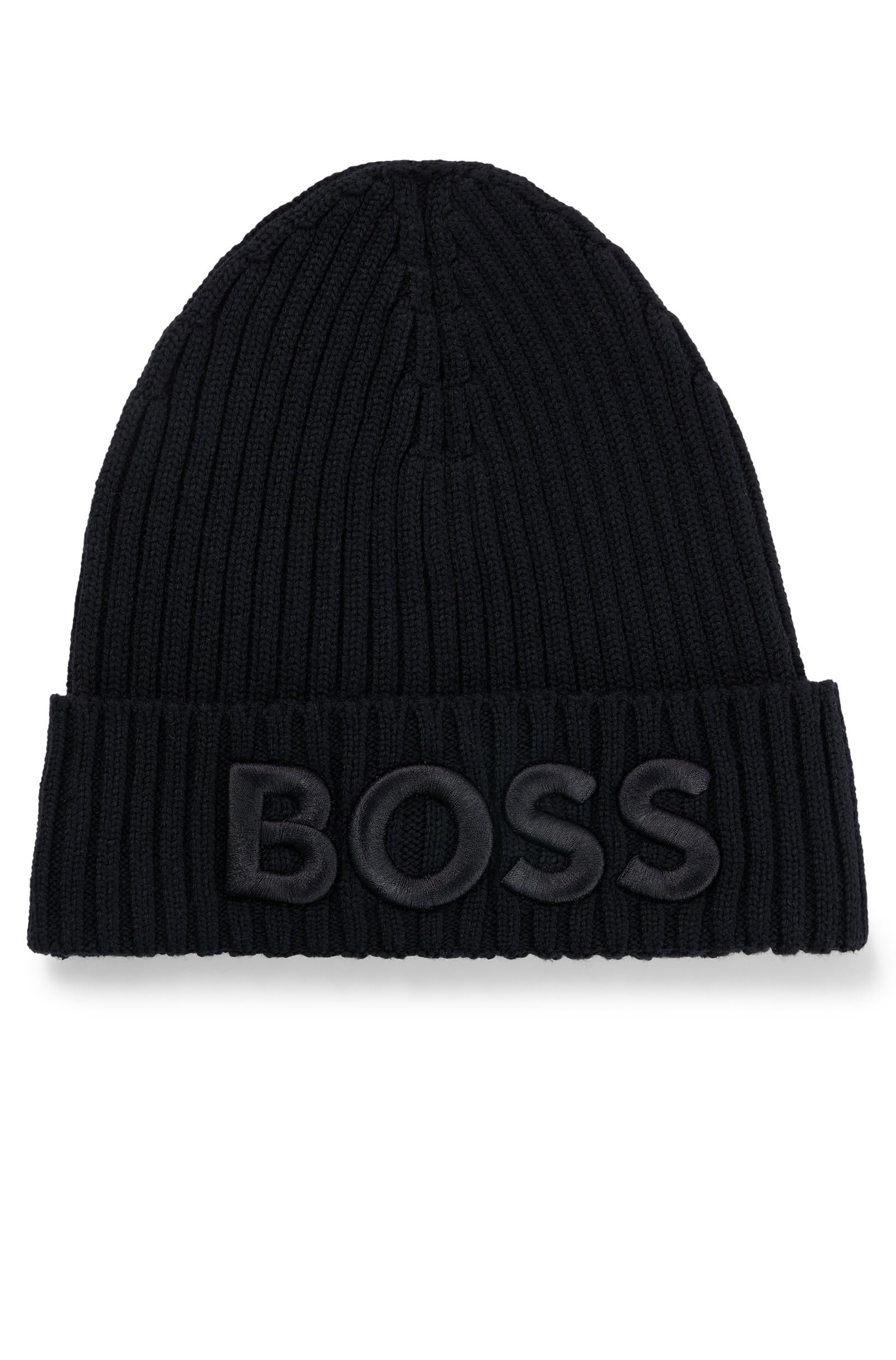 BOSS Tonal Logo Knit Hat, Black Crow, PCS.