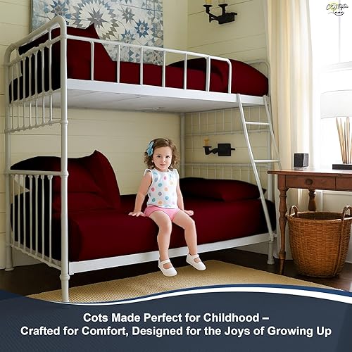 Miniatura 4 de Cottington Lane Juego de sábanas de 4 piezas para cuna de 25 x 75 pulgadas, sábanas de algodón egipcio de alta calidad, perfectas para camas