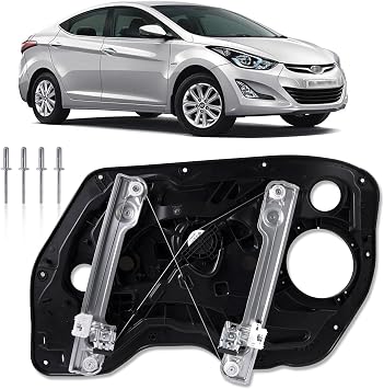 جانب سائق منظم النوافذ بدون محرك للجانب الأيسر الأمامي متوافق مع Hyundai Elantra 2011-2016 Sedan Only - استبدال 824713Y010 منظم نافذة الطاقة