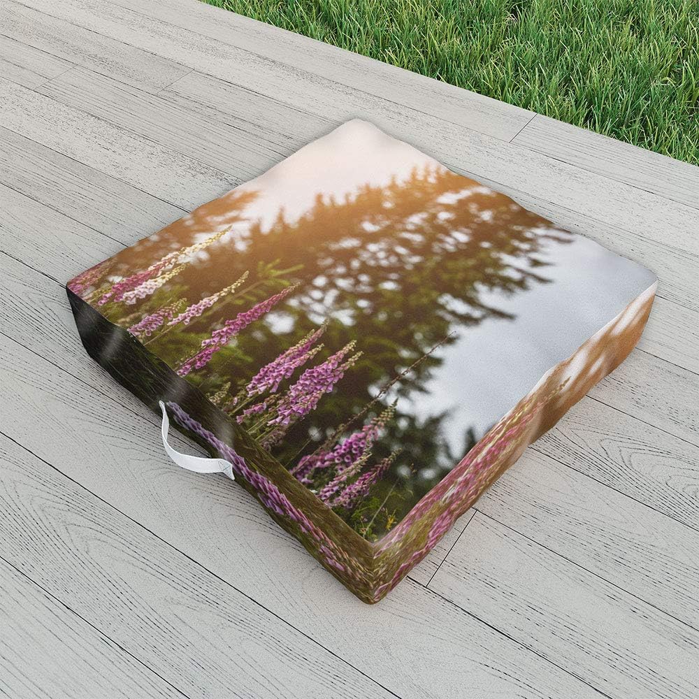 Society6 Nature Magik Cotton Candy Clouds Pink Indoor/Outdoor Floor Cushion, 26" x 26"