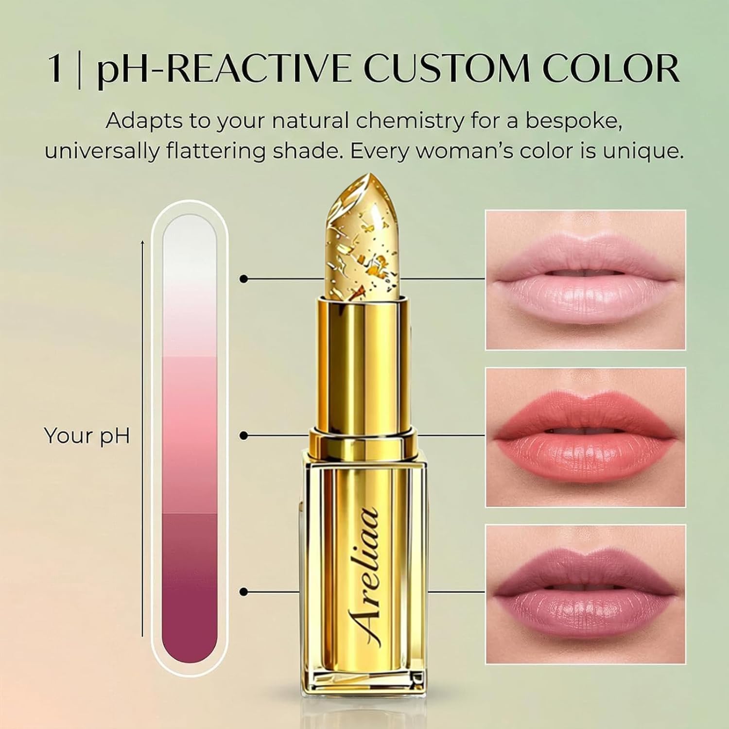 Areliaa Lipstick, Areliaa Signature Skin-Adaptive Lipstick for Older Women, PH Lipsticks Color Changing, Transferproof Color Changing Clear Lip Sticks, Long Lasting 24 Hours Moisturizing (2Pcs)