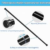 Aiitomg Drążek teleskopowy, wysuwany, do firanek, zaciski, drążek do zasłony prysznicowej, bez wiercenia, bardzo długi, drążek teleskopowy, zasłona do łazienki, sypialni, biały (190-360 cm, Ø 32 mm)