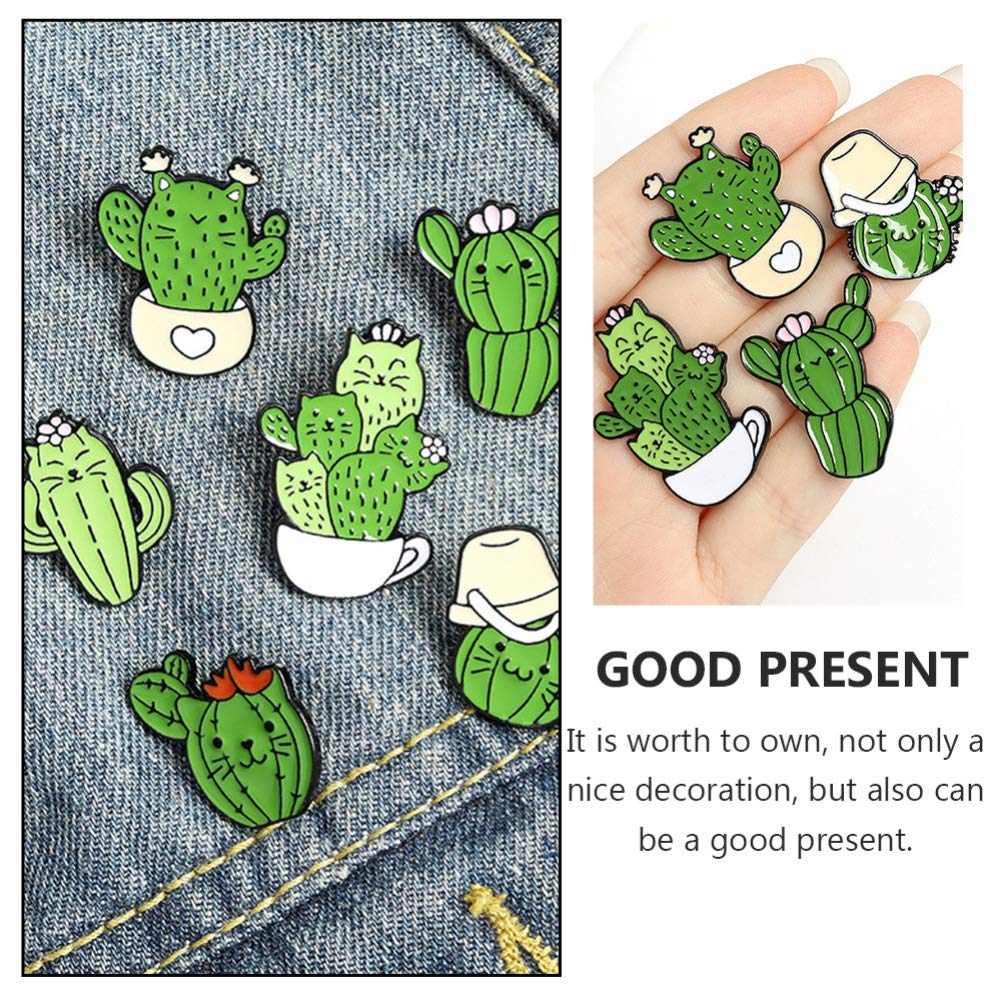 Jewelry Cat Cactus Brosche Set 6pcs gemischte Stil einfache Broschen für Partyfestival Casual Wear Jewelry