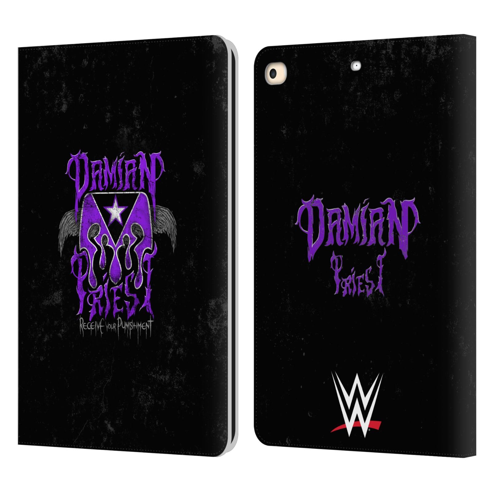 Head Case Designs Officially Licensed WWE Receive Your Punishment Damian Priest Leather Book Wallet Case Cover Compatible with Apple iPad 9.7 2017 / iPad 9.7 2018