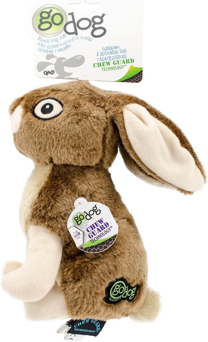 goDog Wildlife Chipmunk Squeaker Plush Pet Toy for Dogs & Puppies, Soft & Durable, Tough & Chew Resistant, Reinforced Seams - Brown, Large