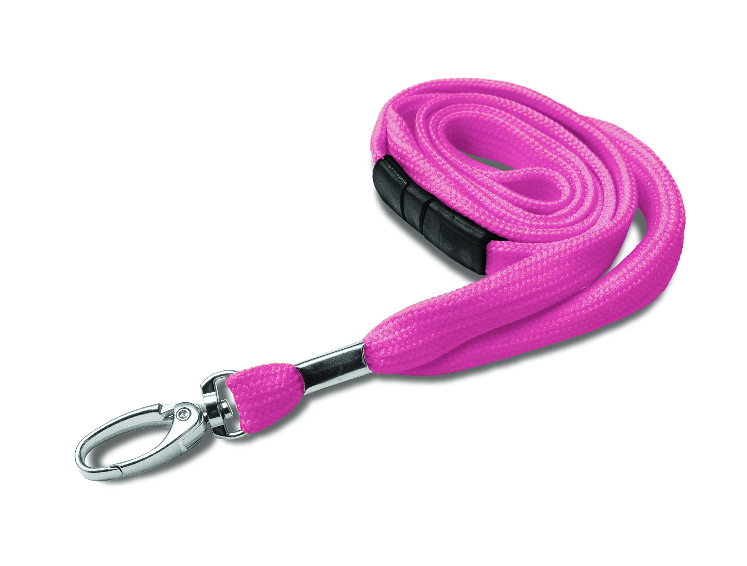 Identity-Plus: Metal Lobster Clip Lanyard Neck Strap with Safety Breakaway - Recycled Material (Pink, 75 pcs)