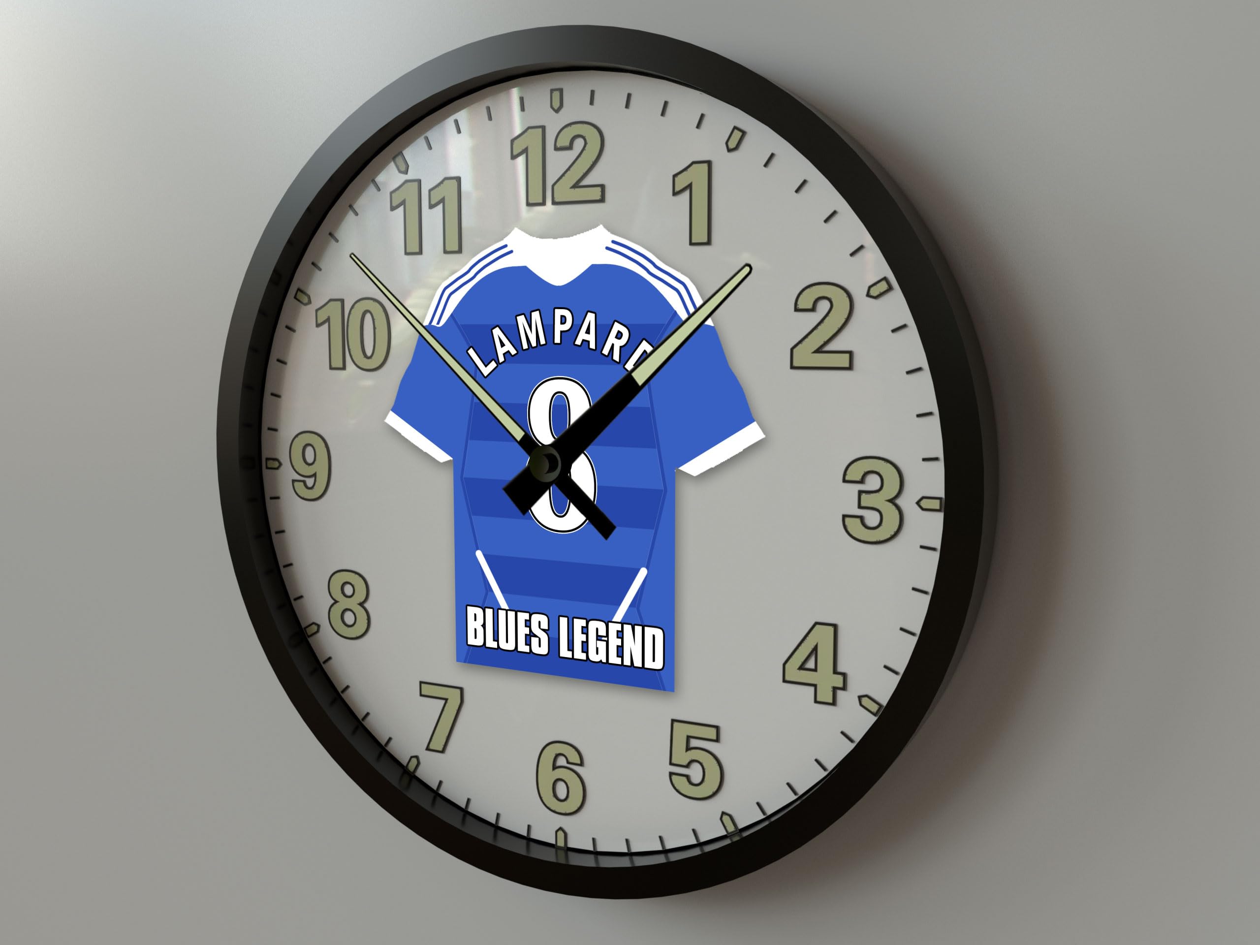 G. ZOLA 25 Chelsea FC Legend Edition Wall Clock - 10 Inch Glow In The Dark Football Shirt Clock