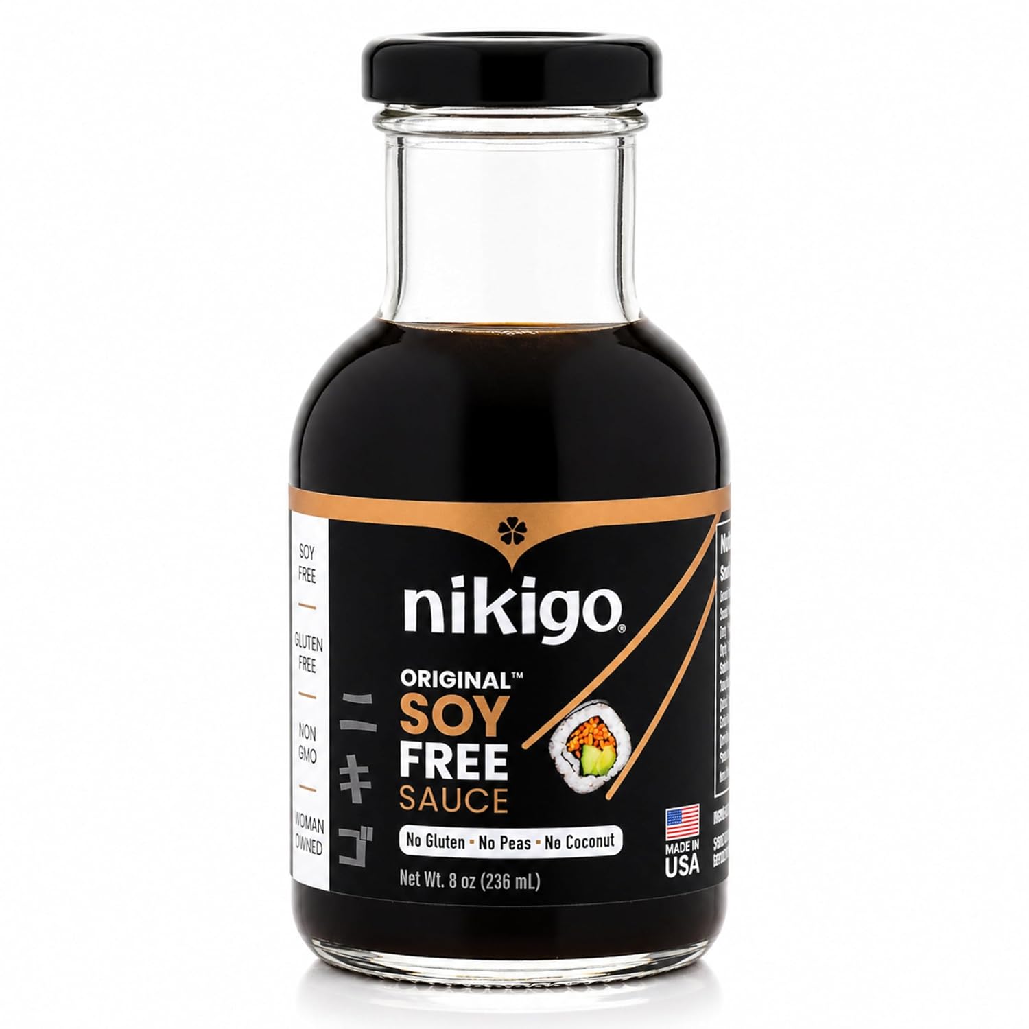 NIKIGO Original Soy-Free Sauce, Soy Sauce Replacement, Allergen-Free, 8 oz