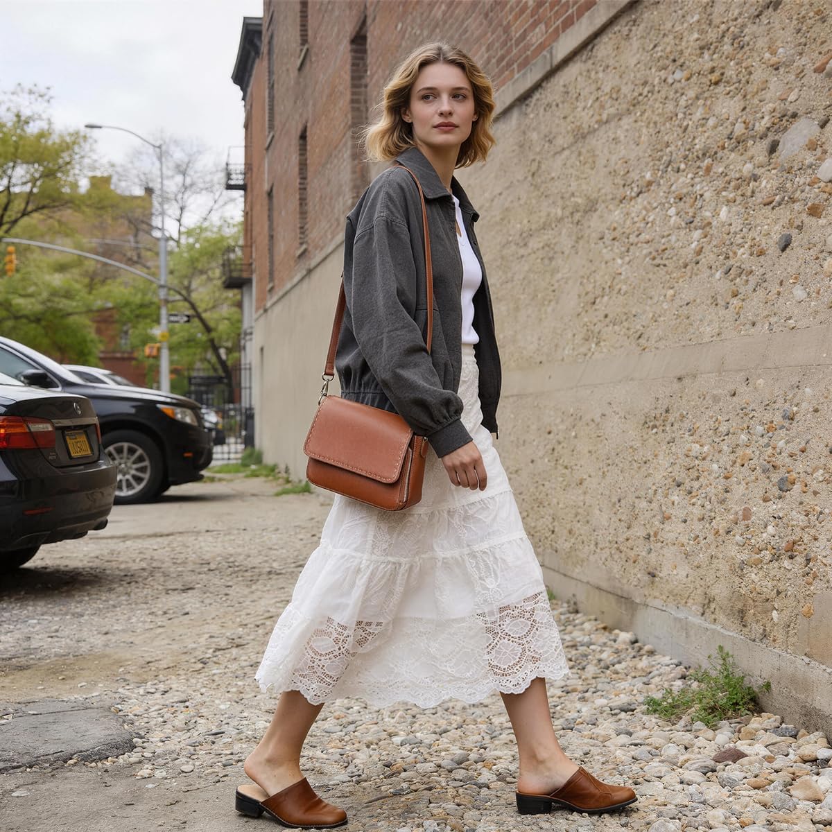 befen Genuine Leather Crossbody Bags for Women Medium Purse with Built in RFID Wallet Womens Soft Cross Body Purse - Image 2