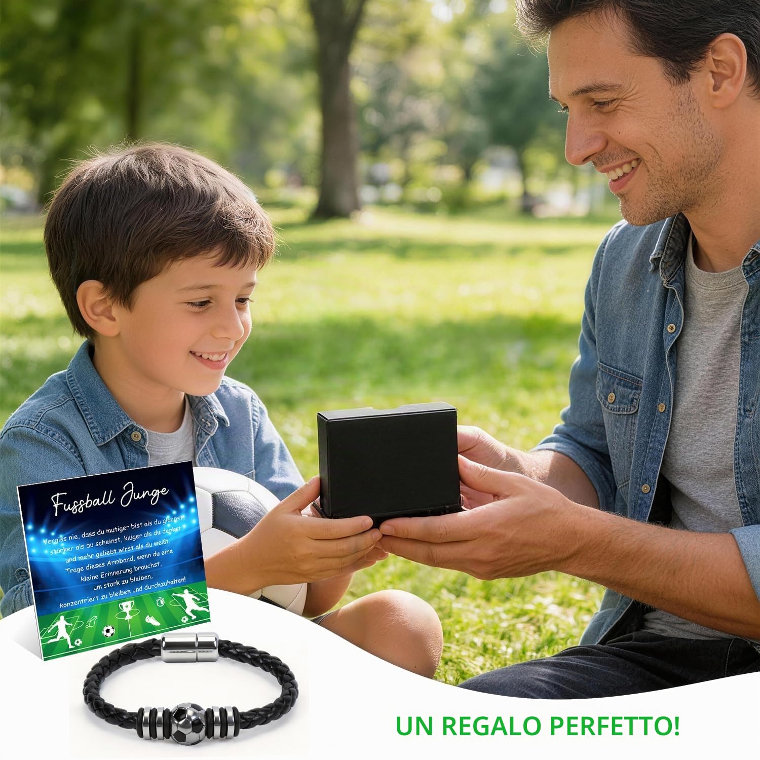 Braccialetto da calcio per bambini di 5, 6, 7, 8, 9, 10, 11, 12 anni, regalo per bambini, per Pasqua, Natale, inizio scuola