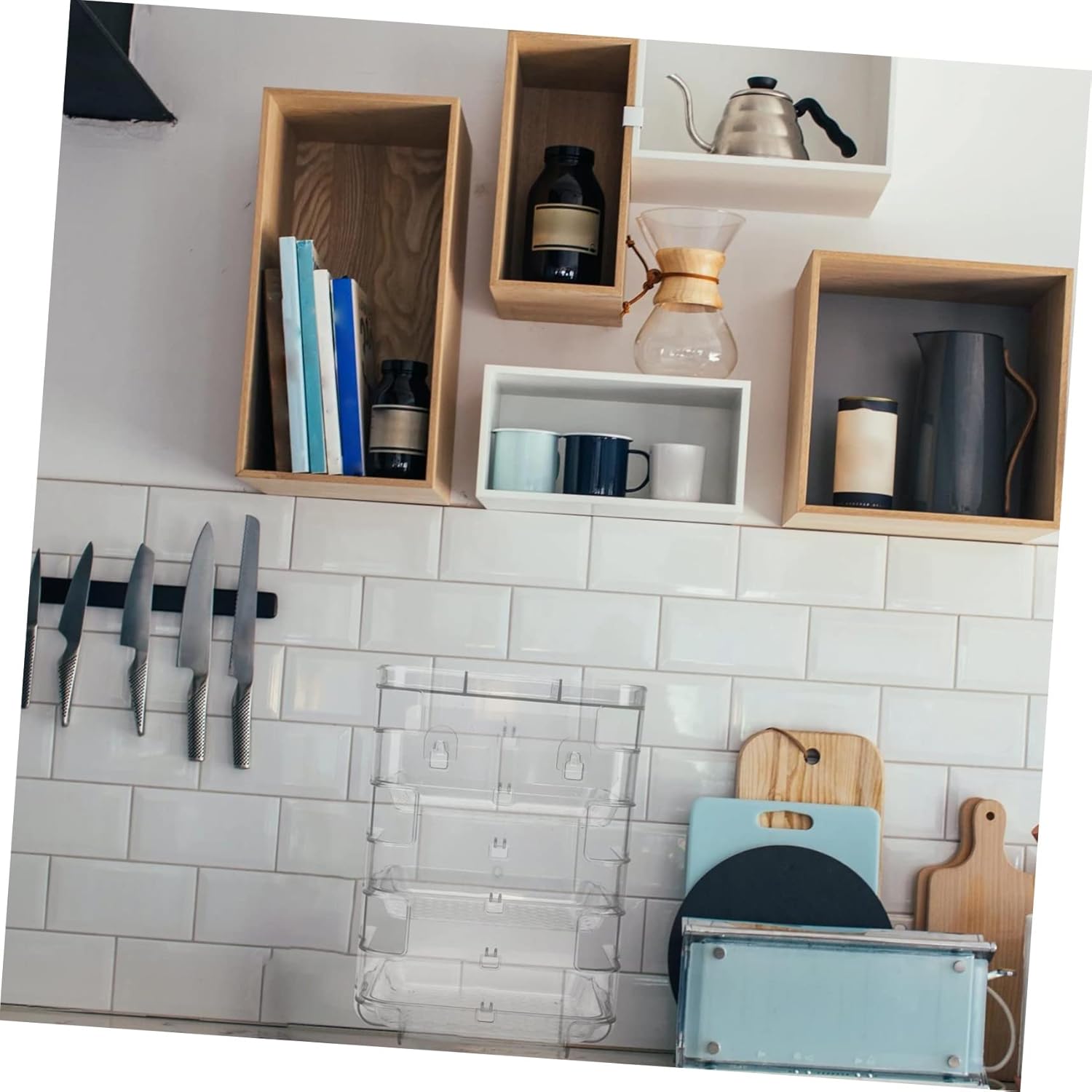 Wall-Mounted Vegetable Preparation Tray Multi-Layer Hot Pot Side Dishes Holder Food-Grade PET Kitchen Storage Organizer for Easy Access