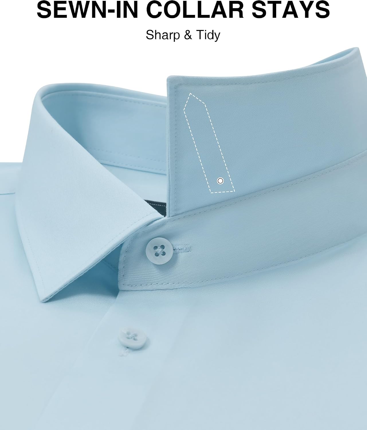 Alimens & Gentle Men's Premium Dress Shirt - Cotton Moisture Wicking Performance Wrinkle Free Button Down Shirts