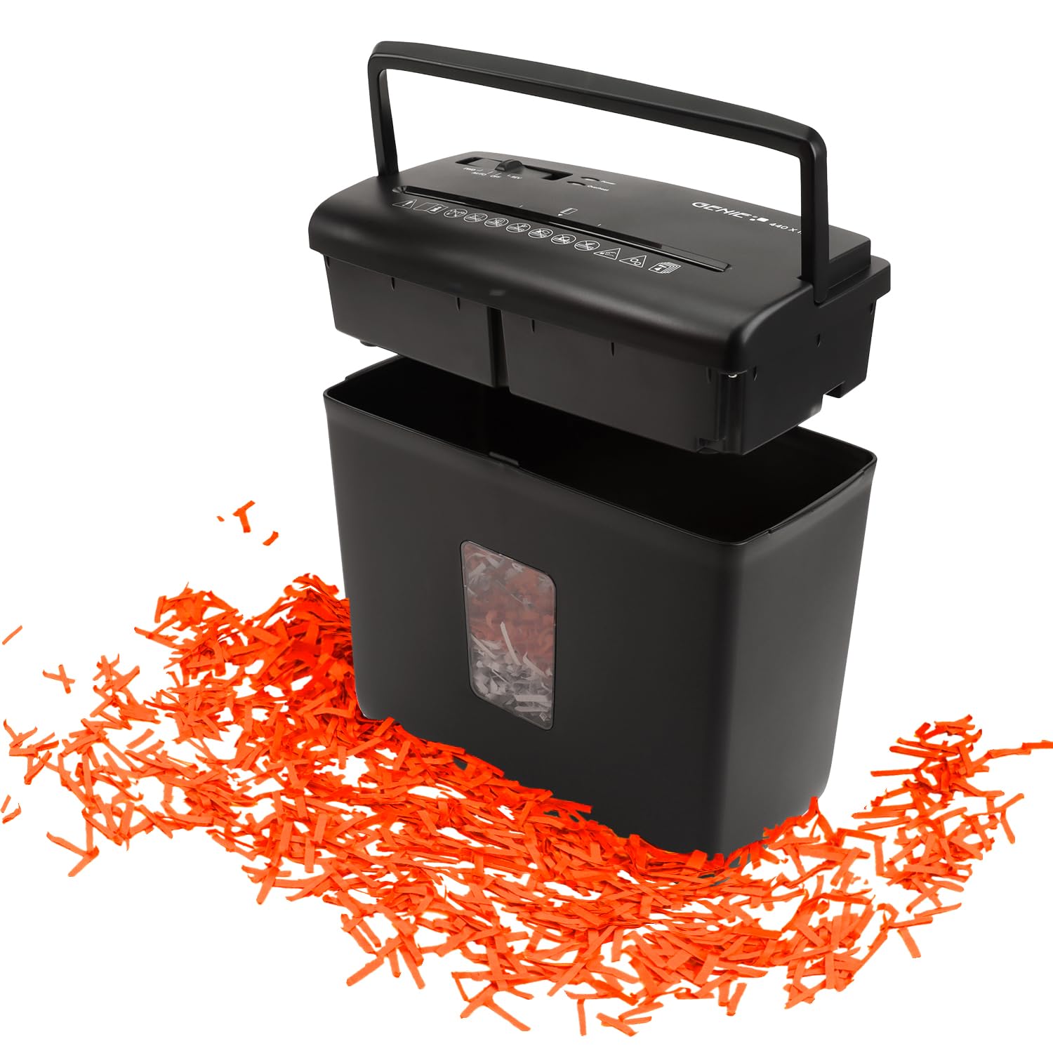 Genie Trituradora de papel P4 440 X II, práctica trituradora de papel con corte en partículas, volumen de recogida de 9 l y parada de arranque automático, trituradora compacta para casa u oficina