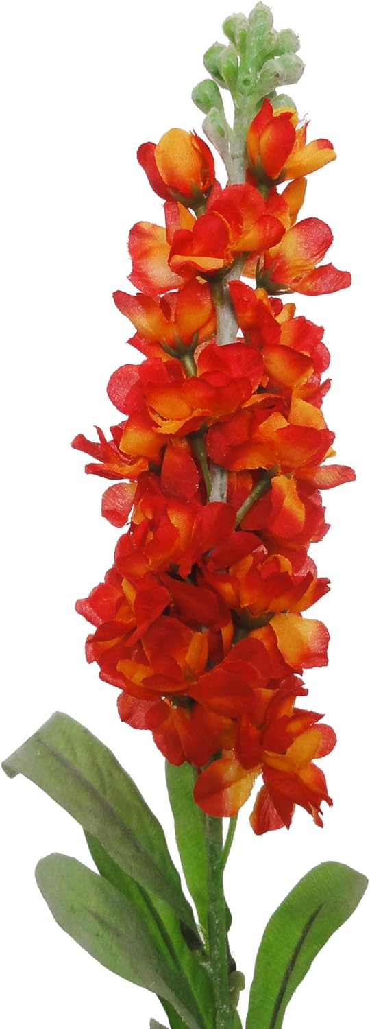 Lily Garden Set of 6 Stems 32" Artificial Antirrhinum Snapdragon Silk Flowers (Tangerine) : Home & Kitchen