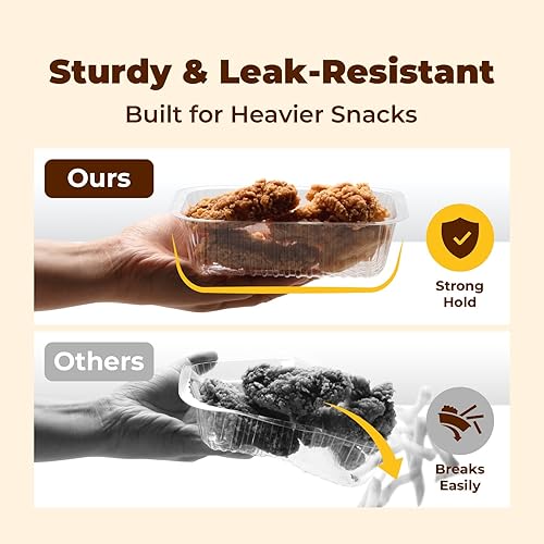 Miniatura 3 de Fit Meal Prep Paquete de 125 bandejas de plástico para nachos de 12 onzas, 2 compartimentos desechables para virutas y inmersiones, recipientes