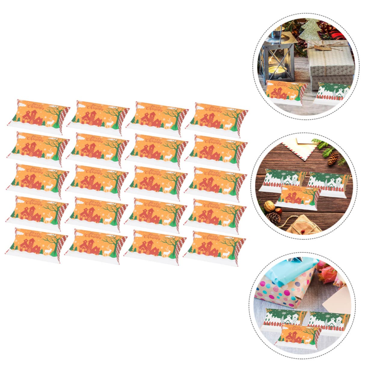 Ipetboom 50pezzi Scatole Regalo di Carta Natalizia Scatole per Biscotti di Natale di Caramelle Contenitori per Regali di Natale Articoli per Feste Regalo