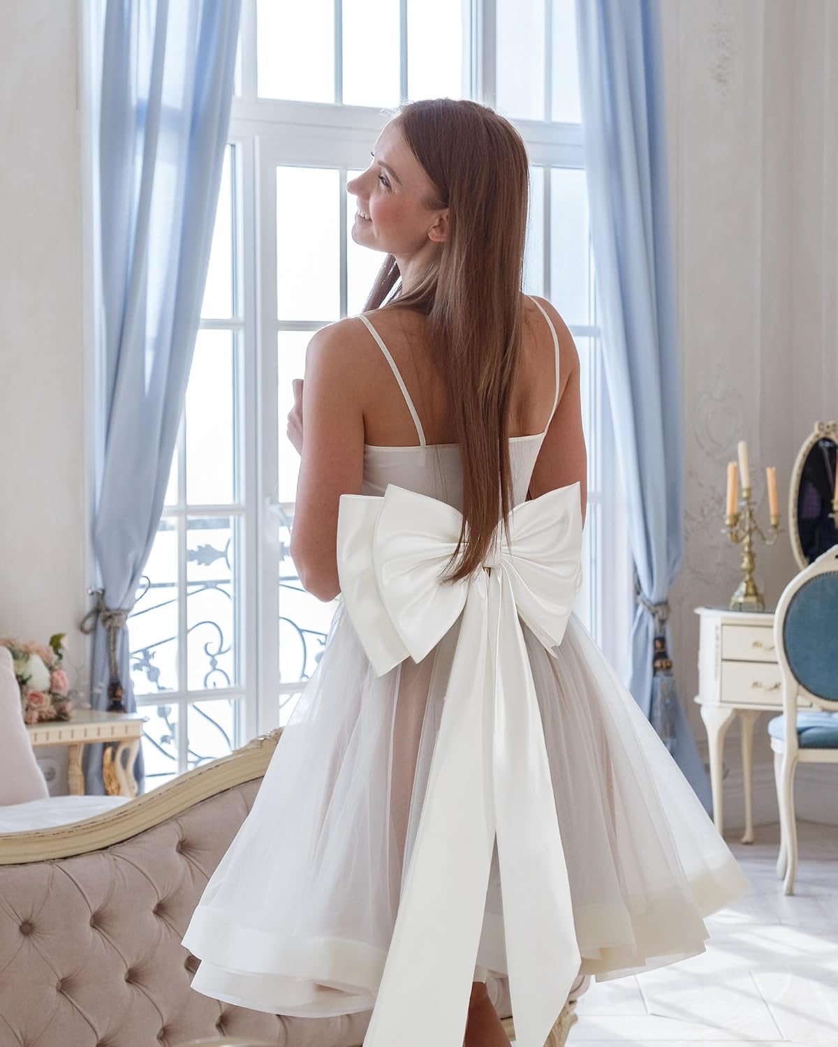 Bencailor Large Detachable Bow Train for Dress Satin Bow Belt image 3