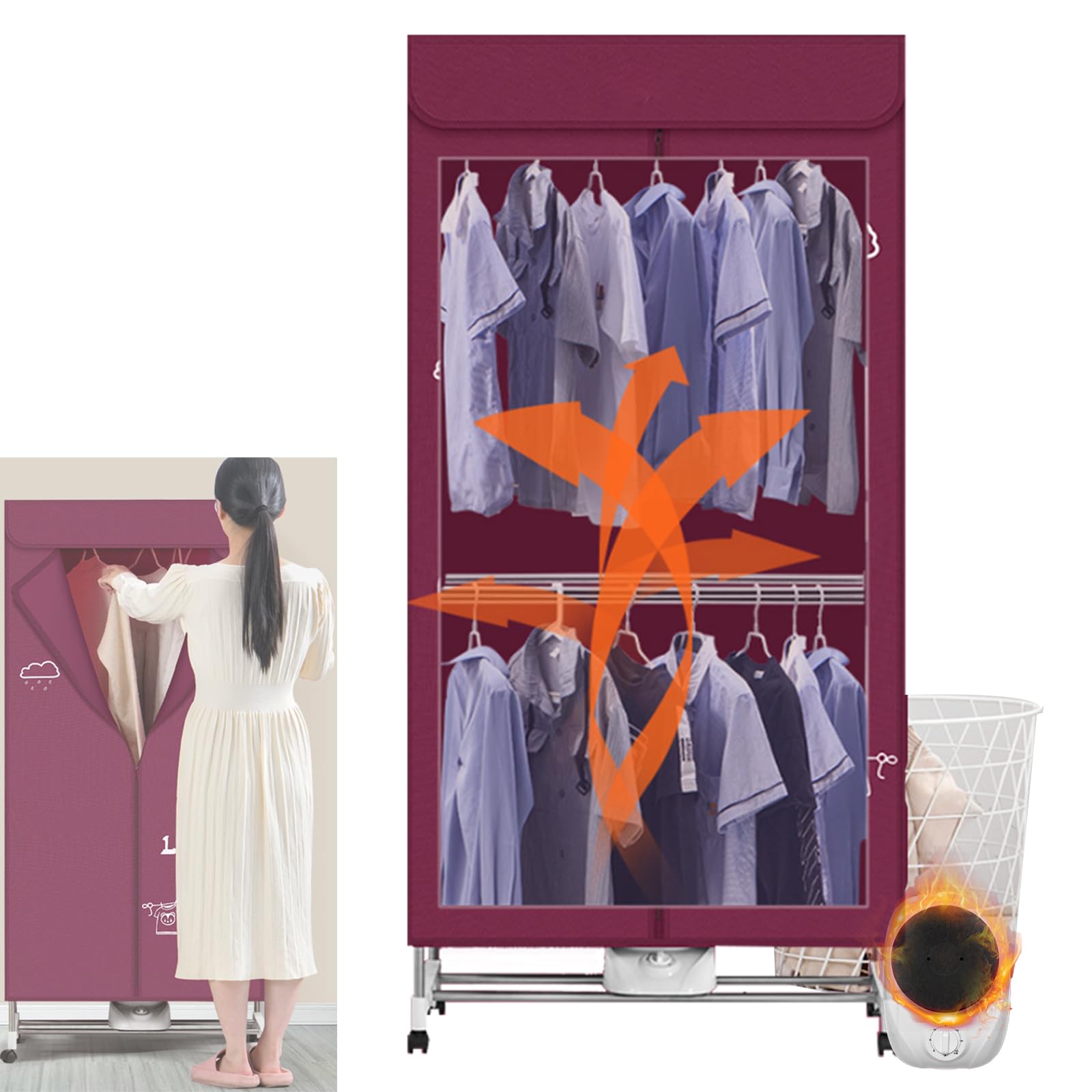 Sèche-linge chauffant en tissu Oxford pour sécher en appartement