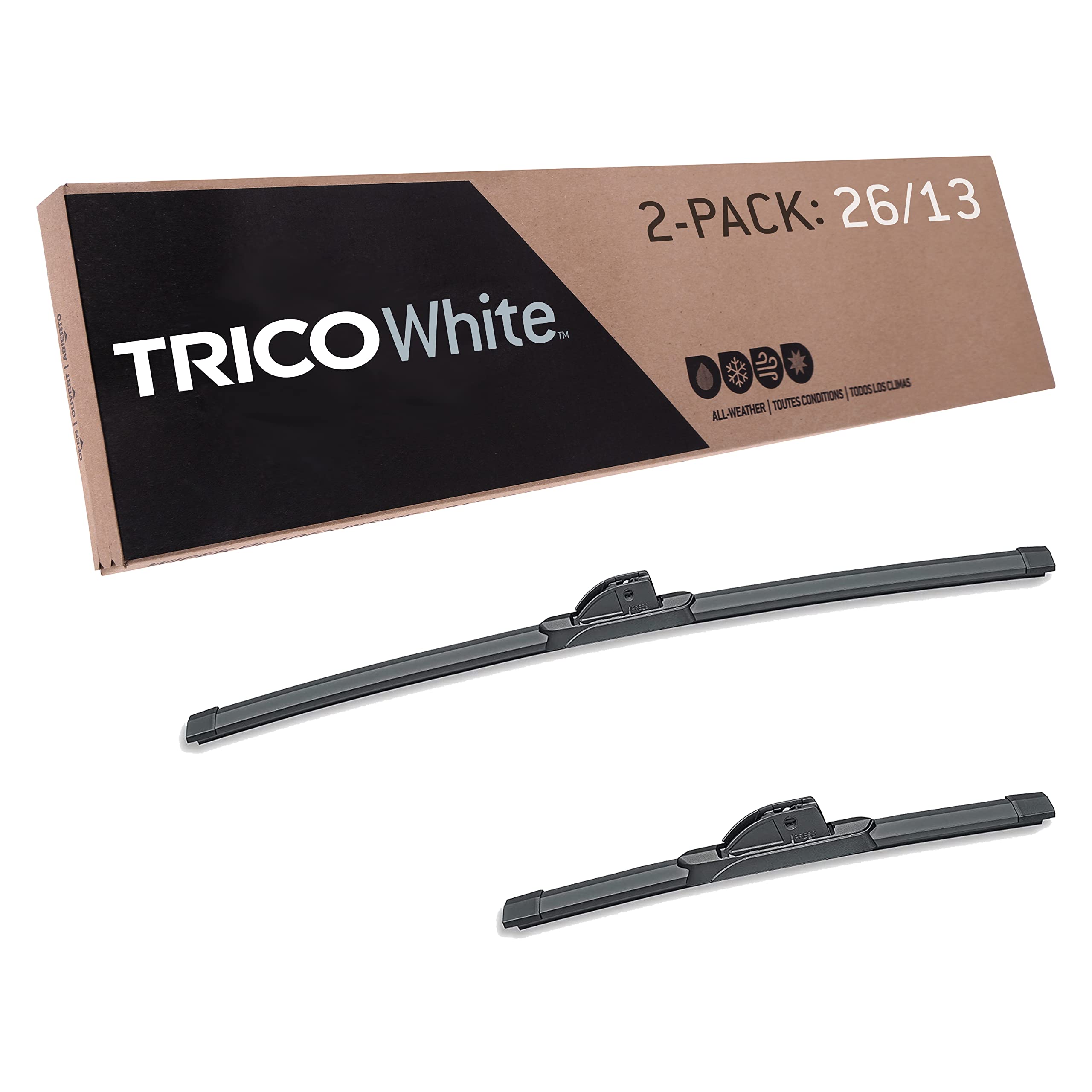 Photo 1 of TRICO White® 26 Inch & 13 Inch Pack of 2 Extreme Weather Winter Automotive Replacement Windshield Wiper Blades for My Car (35-2613), Easy DIY Install & Superior Road Visibility 26" + 13" Pair Pack
