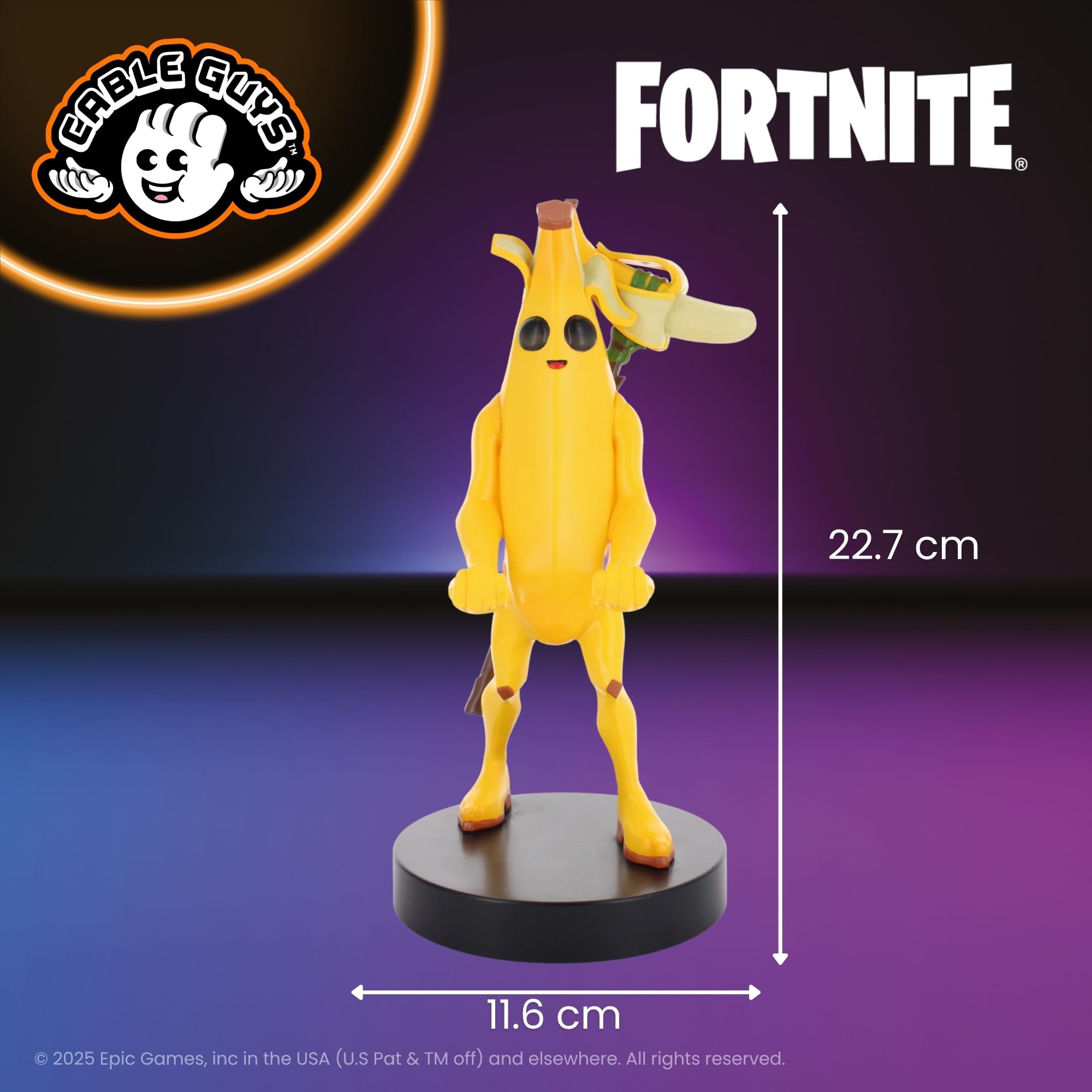 Cableguys Fortnite Peely Support Manette et Porte Telephone - Gaming Accessoire et Figurine pour Bureau et Gamer Setup, Compatible avec Xbox, PlayStation et la Plupart des Manettes