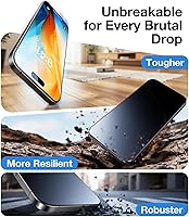 Vista 8 de UltraGlass UNBREAK TOP 9H+ Armor - Protector de pantalla para iPhone 15 [grado militar n.º 1 inastillable], protector de pantalla para iPhone 15