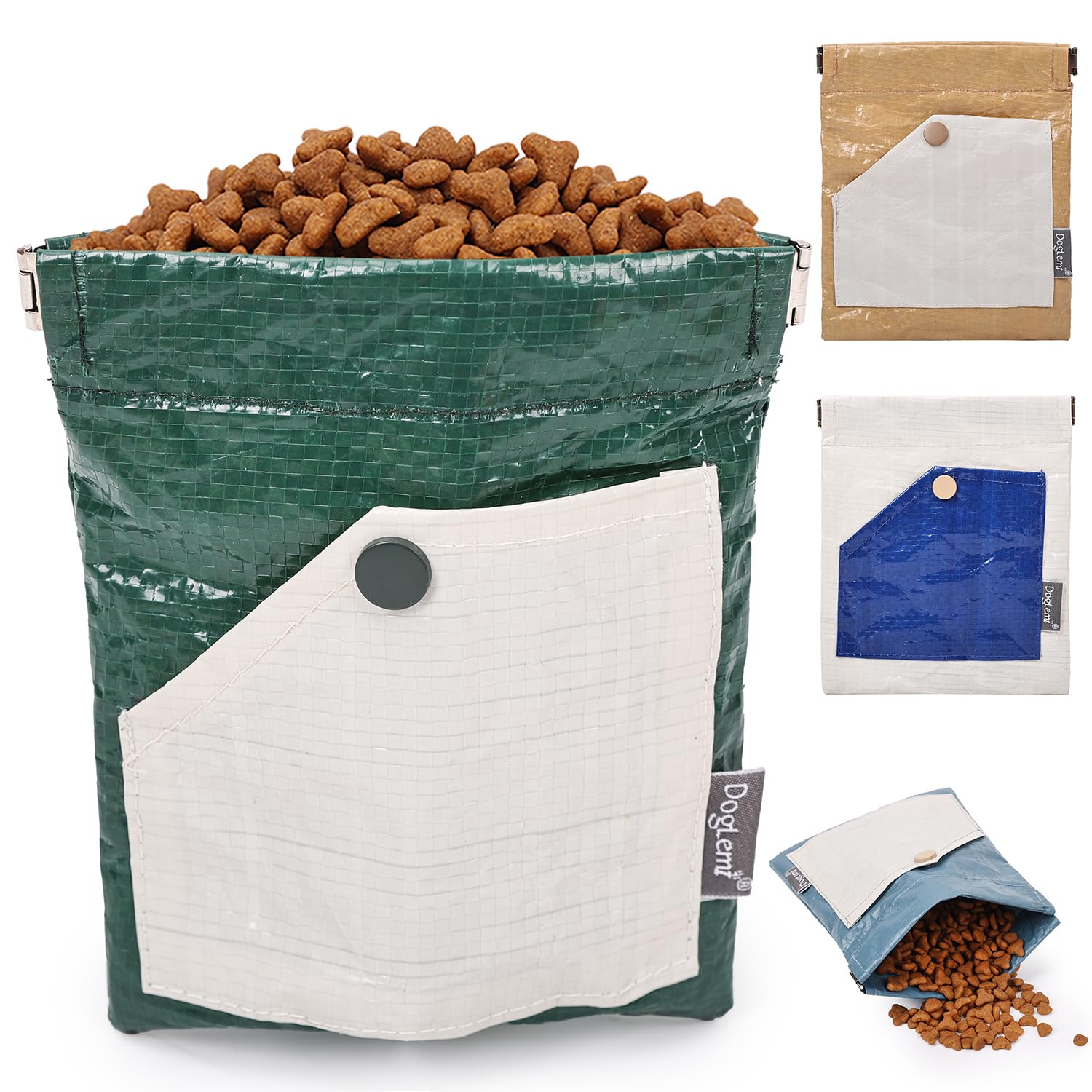 Dog Treat Pouches,Dog Treat Bag,Waterproof Dog Training Treat Pouch with Automatic Closure,Includes Carabiner, for Pet Puppy Travel or Outdoor Use (Green)