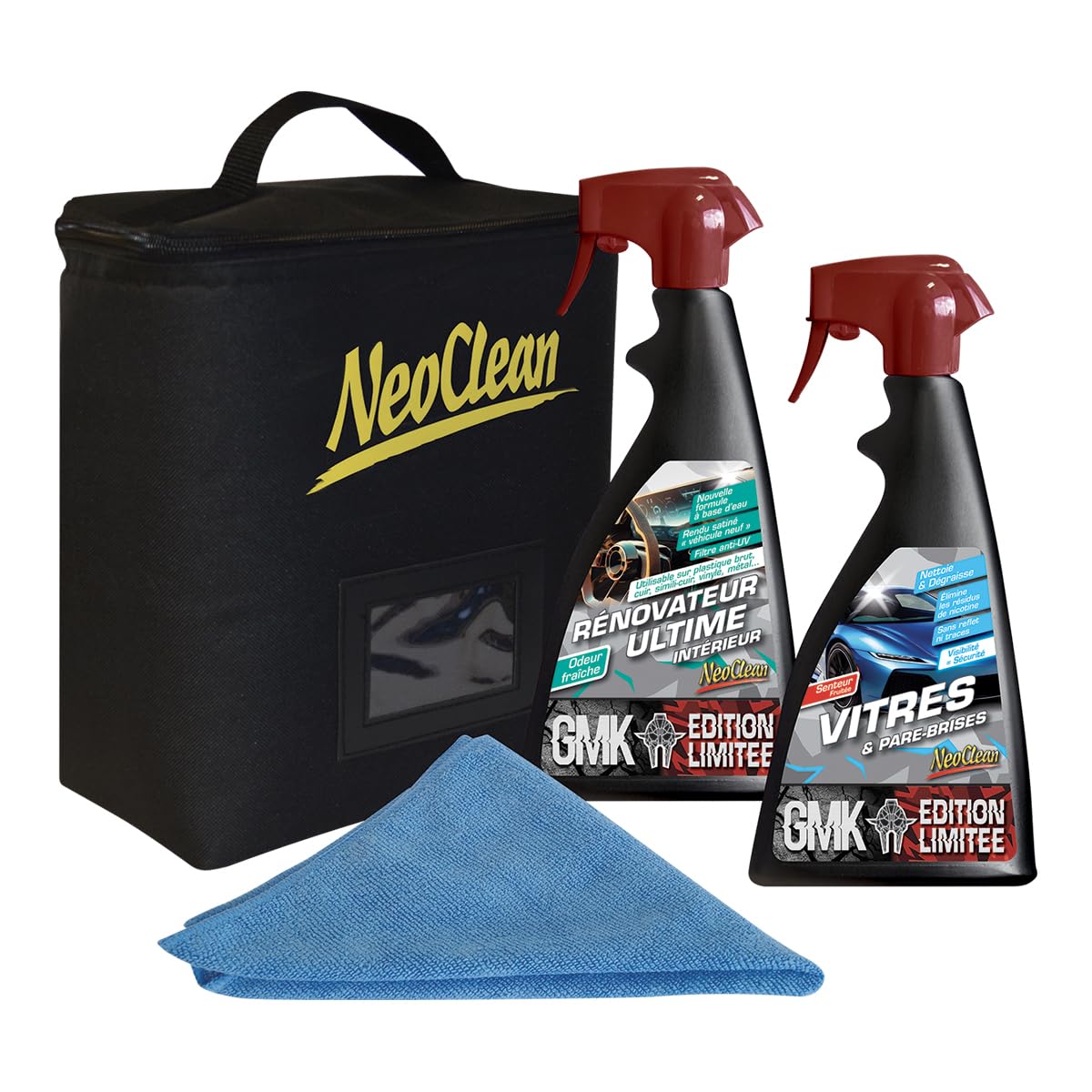 Accessoire Lavage Automobile Pack GMK Neoclean 5.0 - Nettoyant Jantes & Intérieur Voiture | Décontaminant Ferreux | Microfibre Et Sacoche Inclus Site Officiel