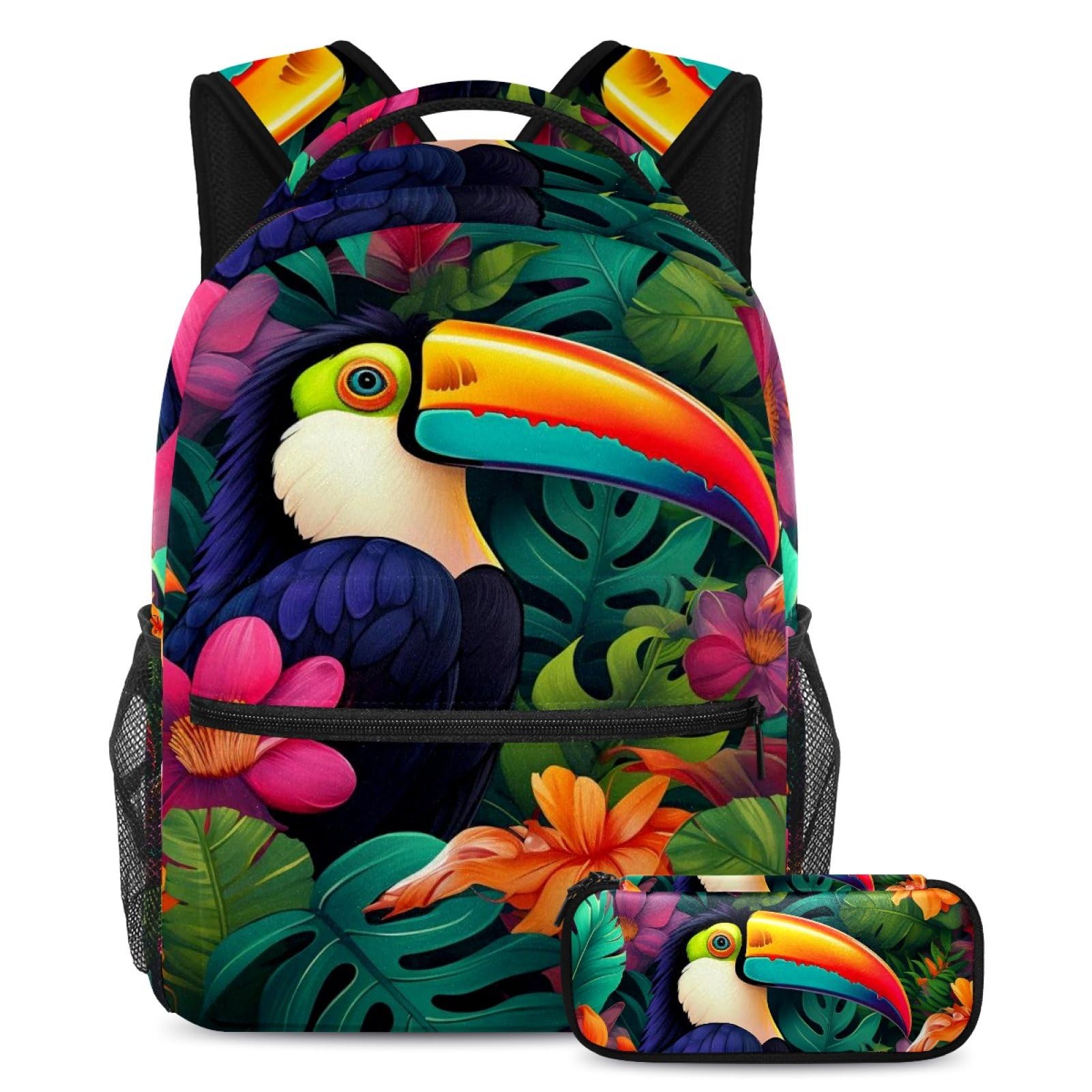 Sac à dos grande capacité avec trousse pour étudiants