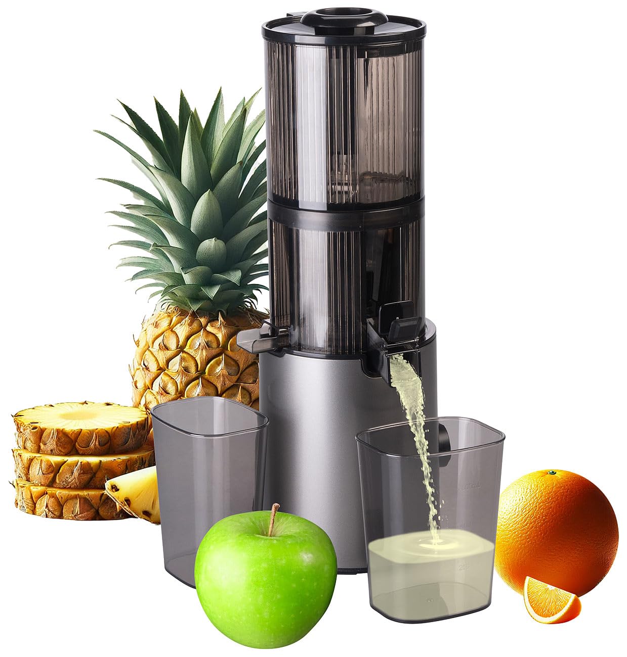 Rosenstein & Söhne Extractor de zumo lento eléctrico 200 W 800 ml con marcha atrás