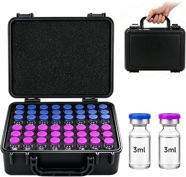 3ml Peptide Case for Fridge 48 Slots, Insulin & Peptides Vials Storage Case