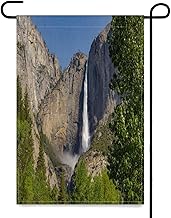 Yosemite Garden Flags Double Sided Yard Flags,Yosemite Falls At Yosemite National Park Spring Runoff Tree Framed,Outdoor Flag,Farmhouse Flags,Holiday Garden Decorations 12x18 Inch