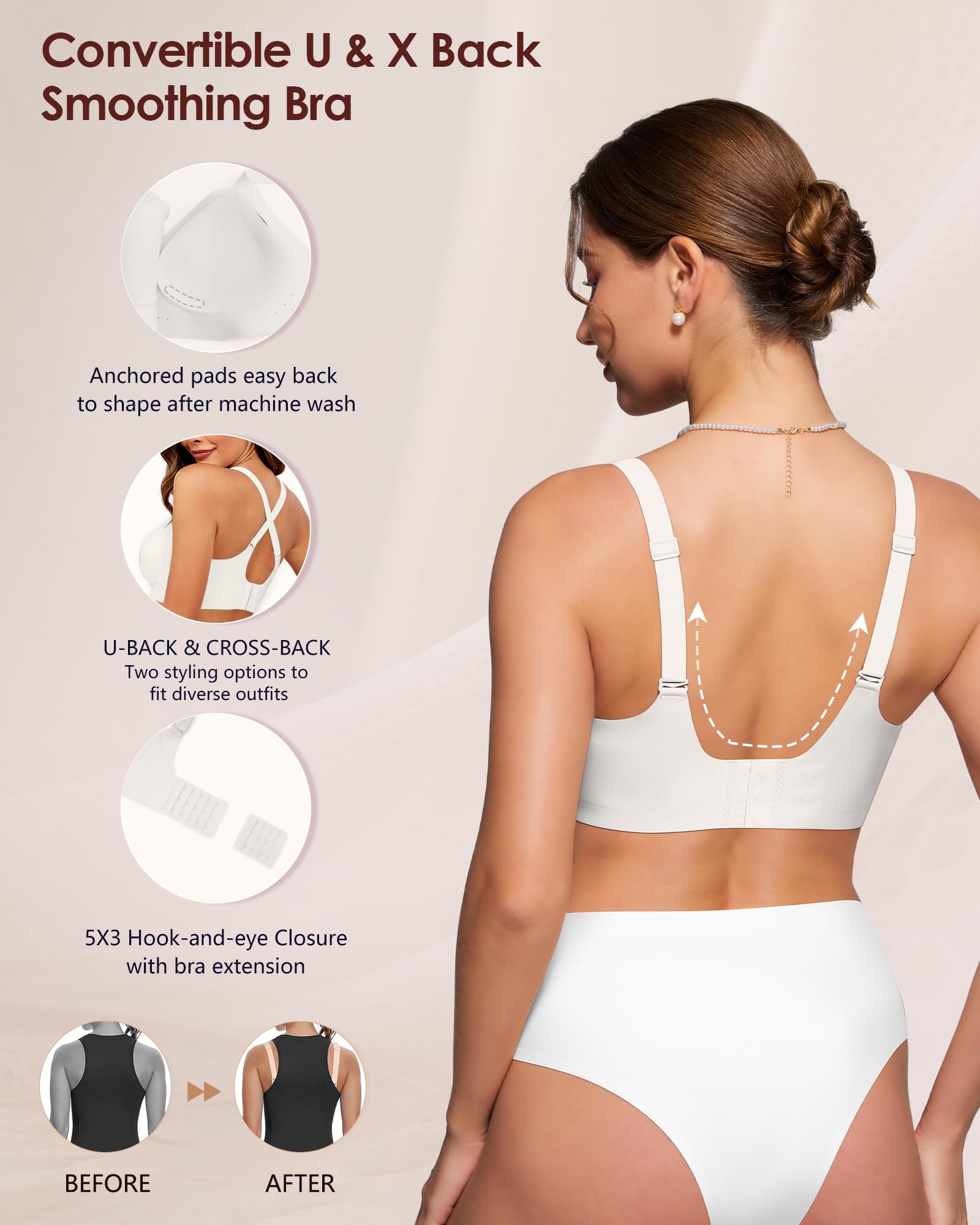 As Fairy Bras for Women No Underwire Jelly Wireless Seamless Full Coverage Comfortable Bra with Airholes - 5