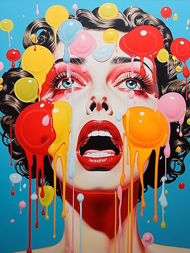 Kits de pintura de diamantes para mujer para adultos, pintura con arte de diamantes, pintura abstracta, taladro completo redondo, diamantes de