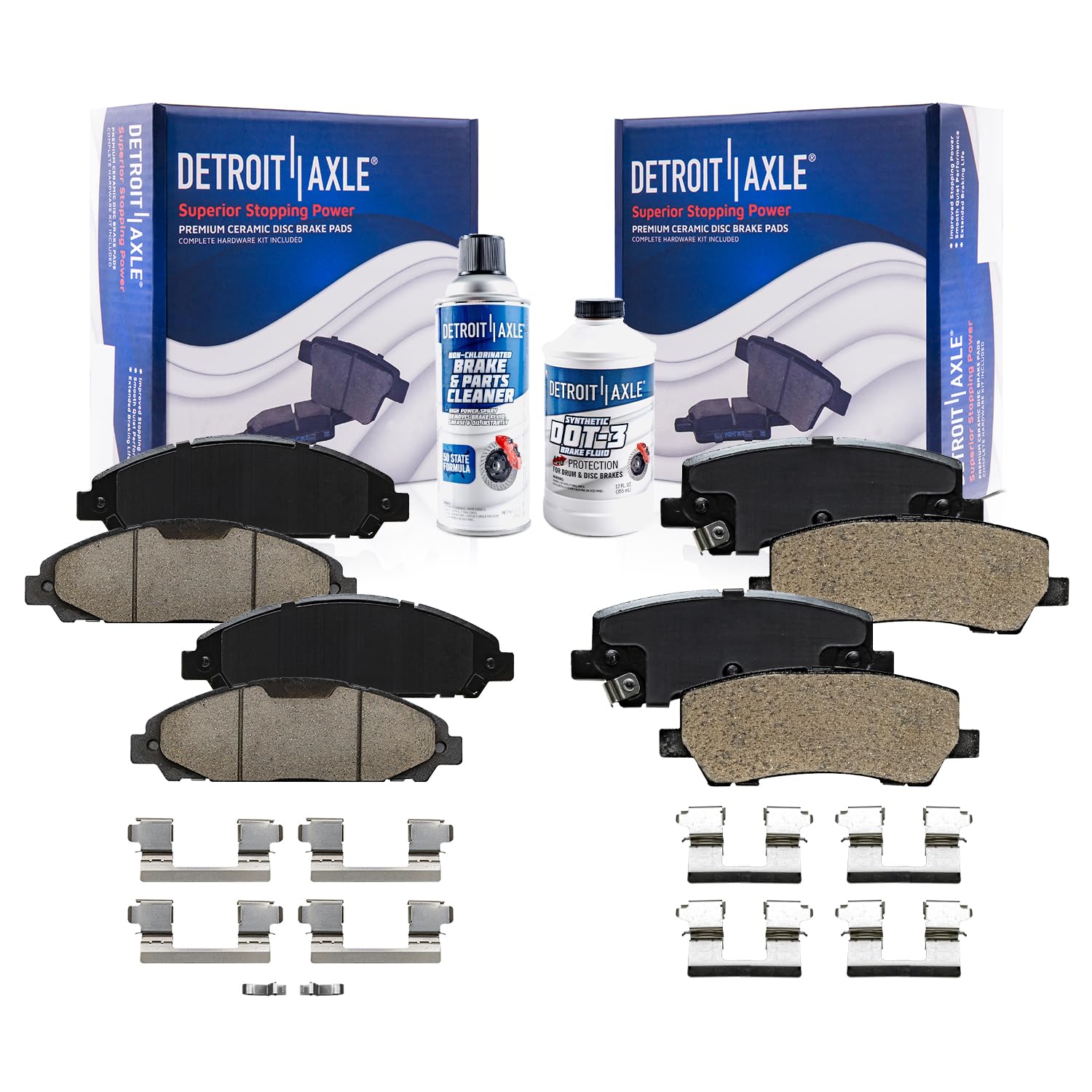 Detroit Axle - Front and Rear Brake Pads for 2015-2018 Ford Mustang