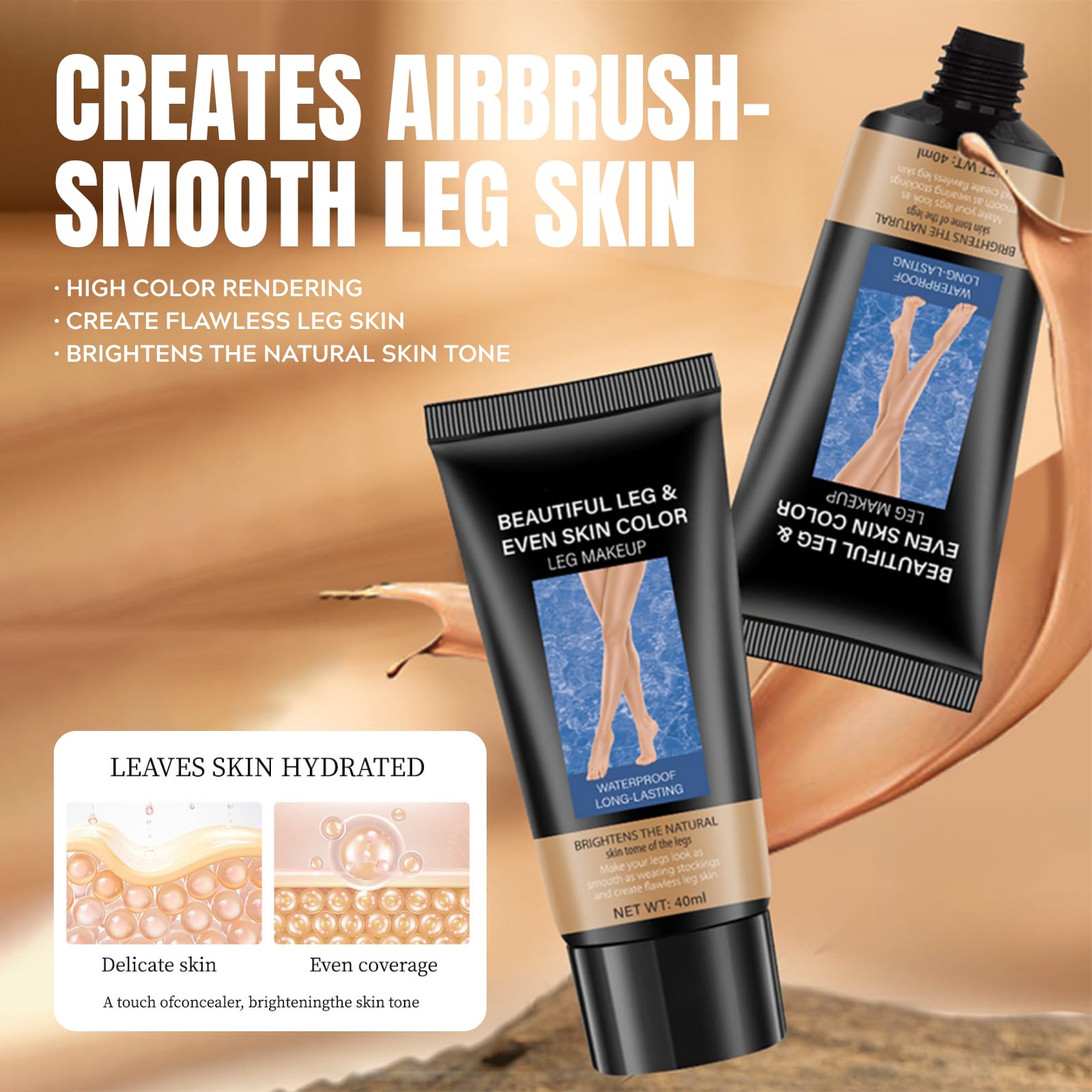 Body Coverage Perfector, 2pcs Concealer Full Coverage, Body Leg Scar Tattoo Cover Up Makeup - Image 3