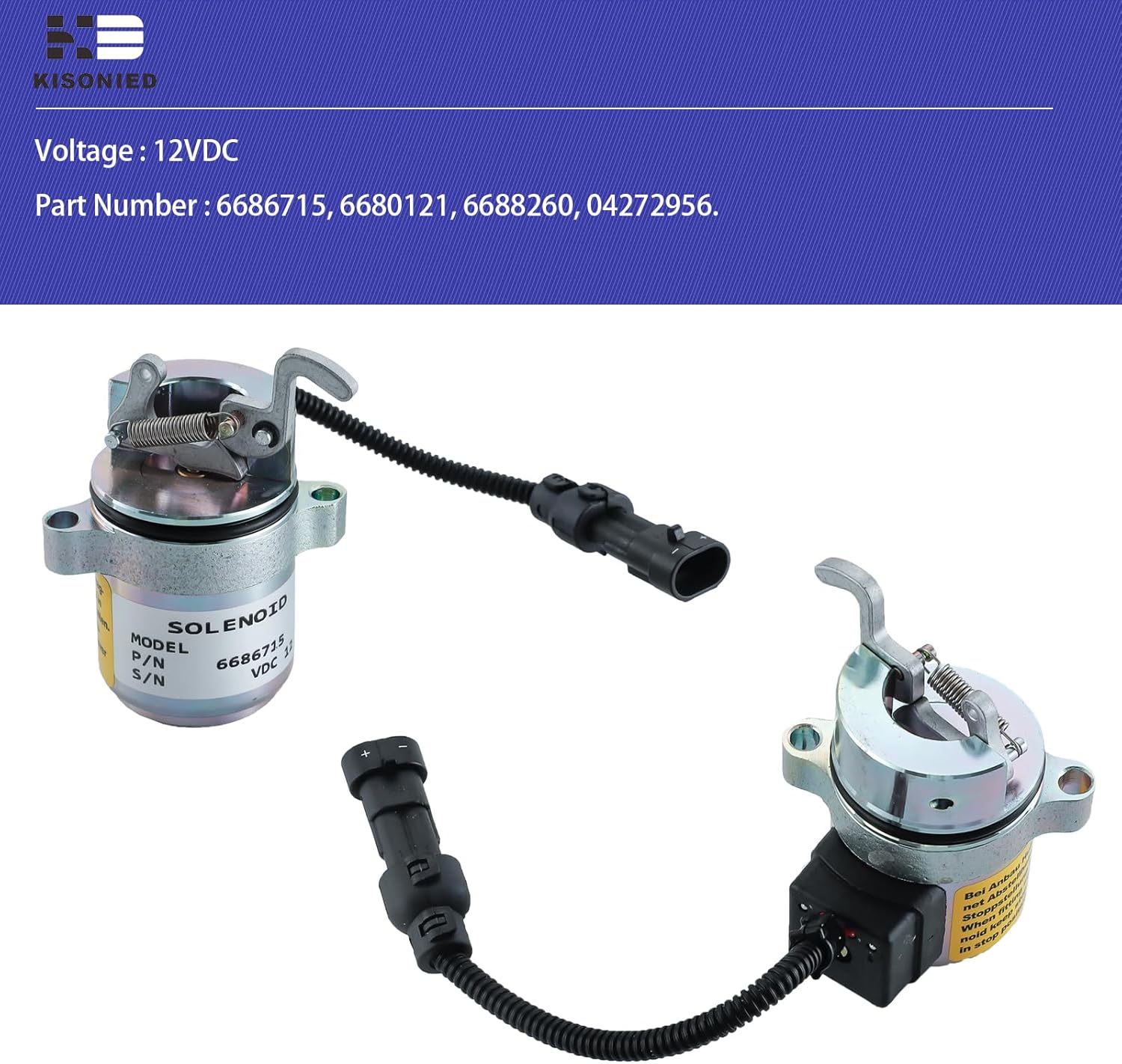 6686715 Fuel Shut Off Solenoid 6680121 6688260 04272956 for Bobcat A220 A300 442 864 863 873 883 S250 T200 Deutz Engine F3L F3M F4L F4M 1011 2011 12VDC