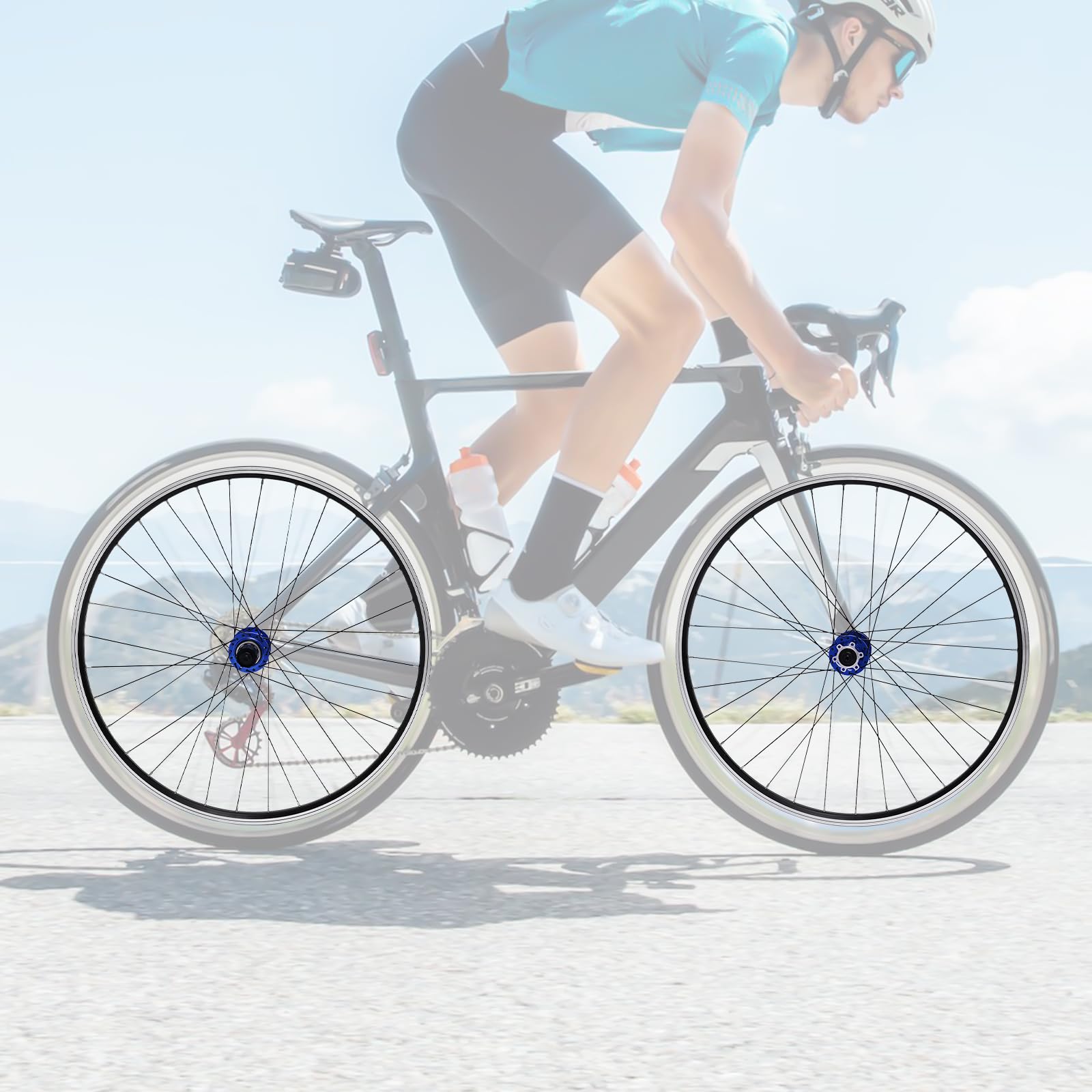 27,5 Zoll Mountainbike Radsatz, Leichtgewichtige Aluminiumfelgen, Double Sechs-Loch Disc, 32-Loch Fahrradräder, Tragfähigkeit 200 kg, Kompatibel mit 7- bis 12-Fach Ritzelgruppen (Blau)